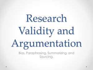 Research Validity and Argumentation