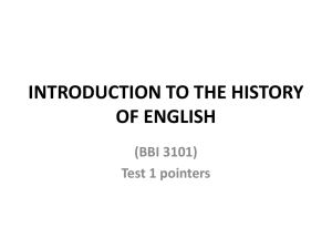 INTRODUCTION TO THE HISTORY OF ENGLISH