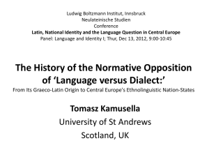 The History of the Normative Opposition of *Language versus