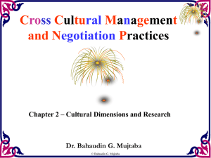 Cultural Dimensions and Research Cross Cultural
