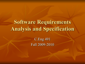 Software Requirements Analysis and Specification