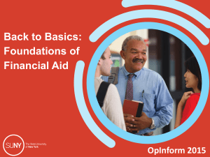 Basics: Foundations of Financial Aid (OpInform