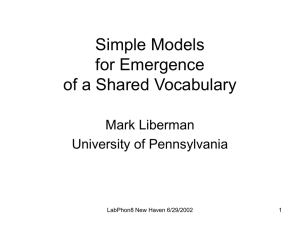 Emergent Properties of Speech and Language as Social Activities