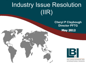 Industry Issue Resolution (IIR) Program PPT