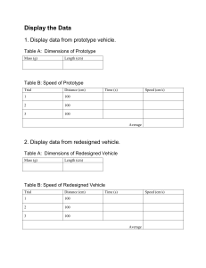 Table A: Dimensions of Redesigned Vehicle