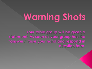 Warning Shots Questions