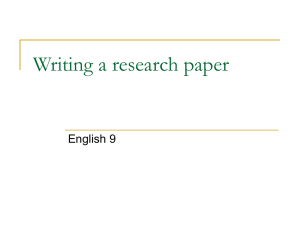 Writing a research paper