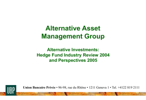 J.Frogg: Alternative investments: Hedge fund industry (mar05)