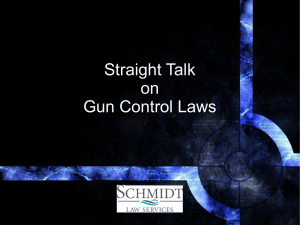 Gun Control - Schmidt Law Services