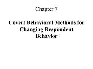 Chapter 7 Covert Behavioral Methods for Changing Respondent