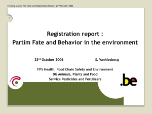 1 Registration report : Partim Fate and Behavior in the