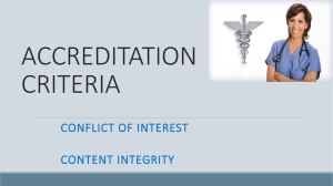 accreditation criteria – conflict of intrest & content integrity