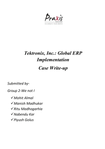 Tektronix, Inc.: Global ERP Implementation Case Write