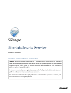 Silverlight Security Overview v5