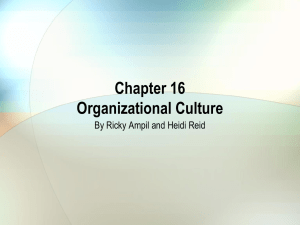 Chapter 16 Organizational Culture
