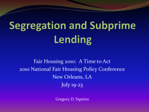 Segregation and Subprime Lending