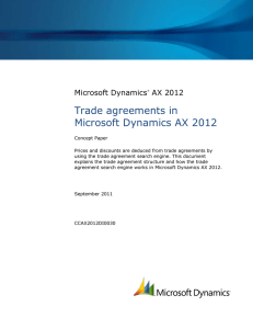 Trade agreements in Microsoft Dynamics AX 2012