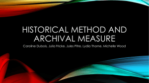 Historical Method and Archival Measure