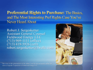 Preferential Rights to Purchase