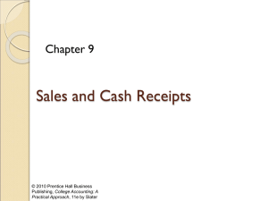 Sales and Cash Receipts-The Seller A Periodic Approach