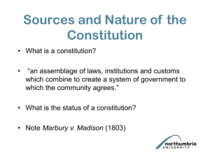 Sources and Nature of the Constitution 1 PowerPoint