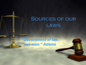 Sources of our laws - Public Schools of Robeson County