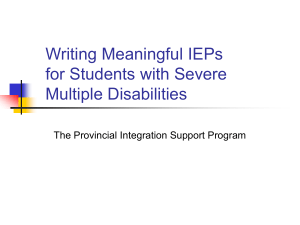 Writing Meaningful IEPs for Students with Severe Multiple Disabilities