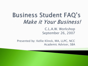 Business Student Frequently Asked Questions