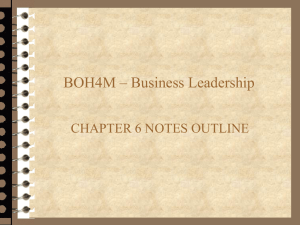 Ethical Behavior and Social Responsibility - BOH4M