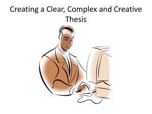 Creating a Clear, Complex and Creative Thesis