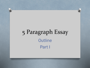 2. 5 Paragraph Essay Outline Part 1