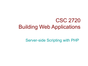 Server-Side Scripting with PHP