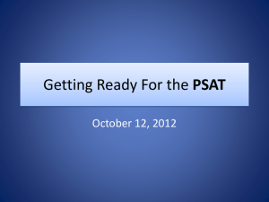 Getting Ready For the PSAT - School District of Clayton