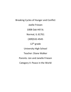 Breaking Cycles of Hunger and Conflict Breaking Cycles of Hunger