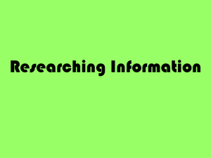 Researching Information - Cherokee County Schools