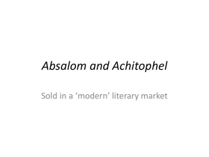 Absalom and Achitophel - University of Warwick
