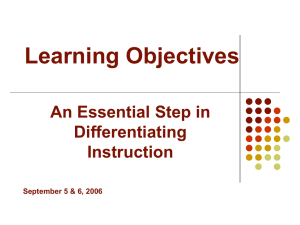 Learning Objectives - White Plains Public Schools