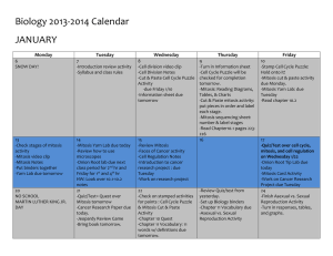 Biology 2013-2014 Calendar JANUARY Monday Tuesday