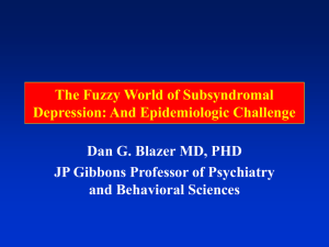 The Fuzzy World of Subsyndromal Depression