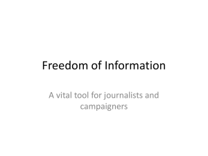 JN 800 Week 10 Freedom of Information