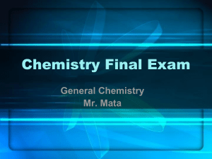 Chemistry Final Exam
