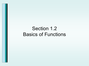 1.2 Basics of Functions and Graphs