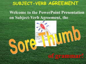 Subject-Verb Agreement - Capital Community College
