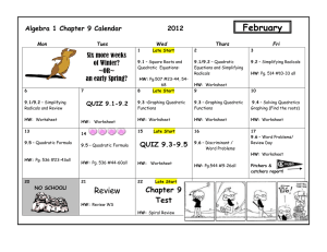 GEOMETRY Chapter 5 Calendar