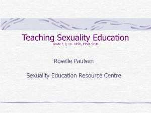 Teaching Sexuality Education - Pembina Trails School Division