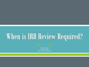 When is IRB Review Required?