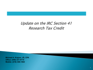 Research Credit Update - Cleveland Accounting Show