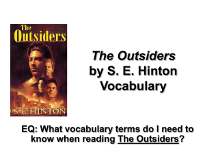 The Outsiders Vocabulary #1