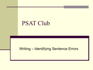 Lesson 5, Writing - Identifying Sentence Errors
