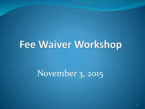 Employee Fee Waiver Presentation